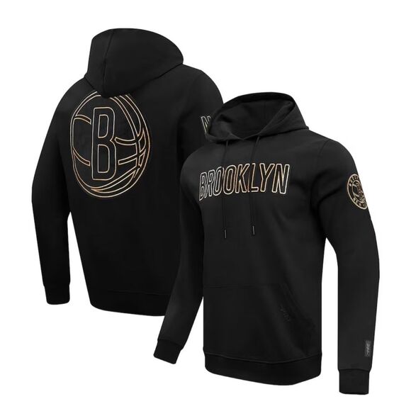 NBA Other - New pro standard Brooklyn nets black gold hoodie official NBA luxury athletic